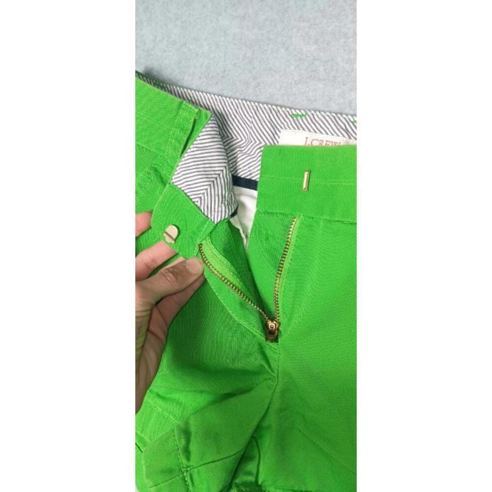 J Crew Chino Broken In Shorts Womens Size 0 Green Low Rise - Picture 4 of 13